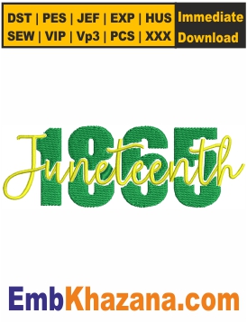 Juneteenth 1865 Logo Embroidery Design