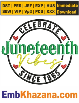 Logo Juneteenth Embroidery Design