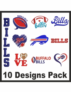 Buffalo Bills Logo Embroidery Designs Pack