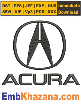 Acura Logo Embroidery PES File