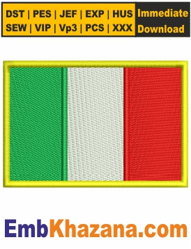 Italy Flag Embroidery Design