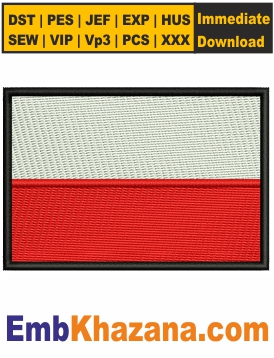 Poland Flag Embroidery Design