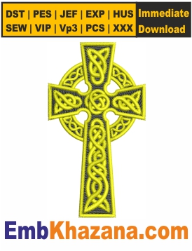 Celtic Cross Embroidery Design