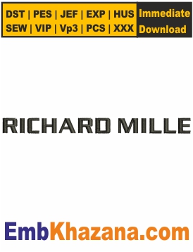Richard Mille Logo Embroidery Design