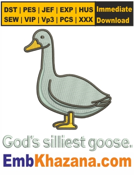 Gods Silliest Goose Embroidery Design