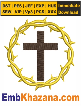 Holy Cross Embroidery Design