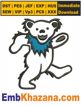 Grateful Bear Embroidery Design