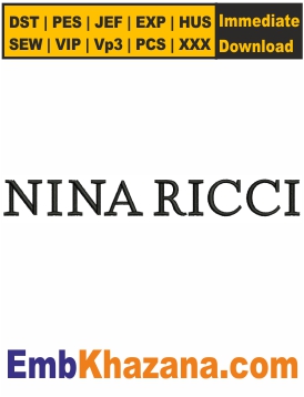 Nina Ricci Logo Embroidery Design