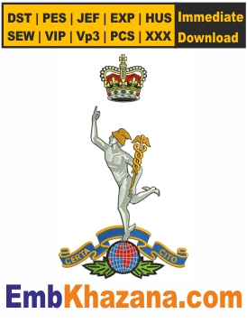 Royal Signals Cap Badge Embroidery Design