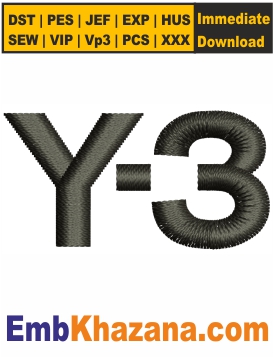 Y3 Logo Embroidery Design