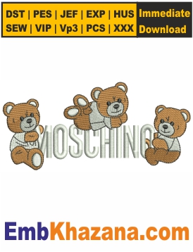 Moschino Teddy Bears Embroidery Design