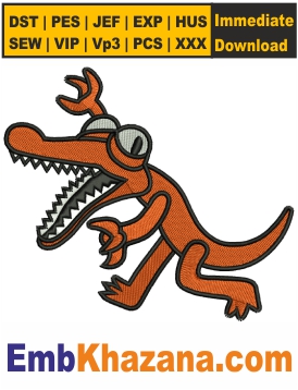 Orange Rainbow Friends Embroidery Design