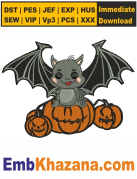 Halloween with Bat Embroi