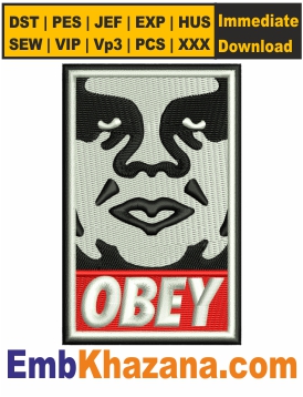 Logo Obey Embroidery Design | Embkhazana.com