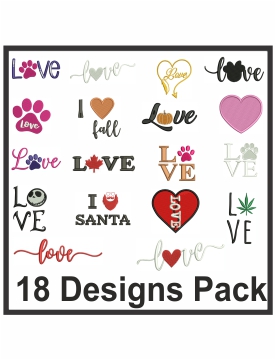 Love Embroidery Designs Pack