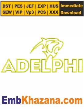 Adelphi University Logo Embroidery Design