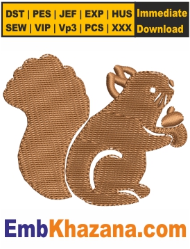Squirrel Embroidery Design