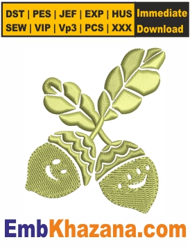 Acorn Embroidery Design