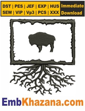 Buffalo Roots Buffalo Roots Embroidery Design | Embkhazana.com