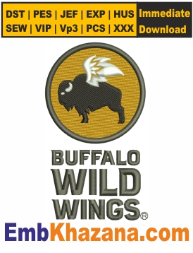 Buffalo Wild Wings Logo Embroidery Design