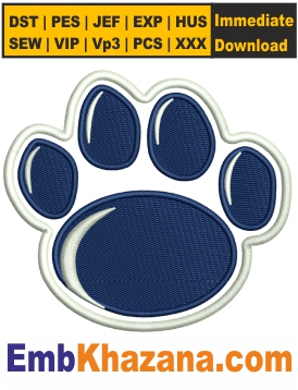 Penn State Paw Applique Embroidery Design