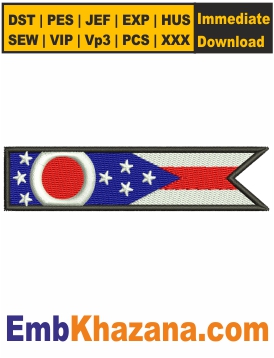 Ohio Flag Embroidery Design
