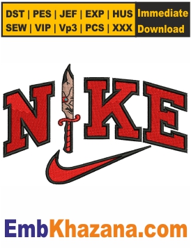Nike Chucky Knife Logo Embroidery Design