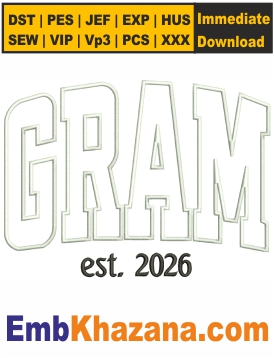 Gram Embroidery Design