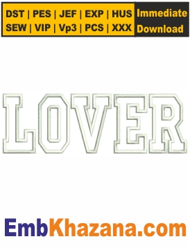 Lover Applique Embroidery Design