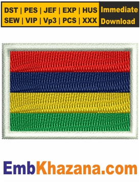 Flag of Mauritius Embroidery Design