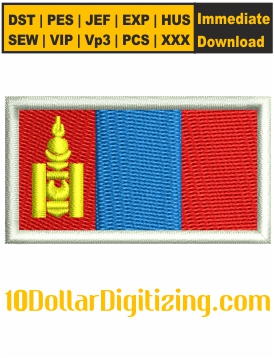 Flag of Mongolia Embroidery Design