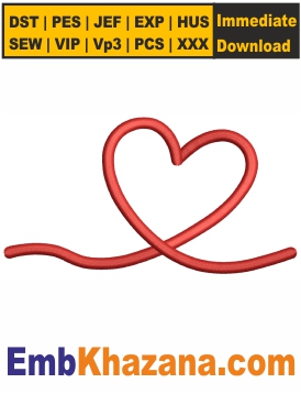 Heart Outline Embroidery Design