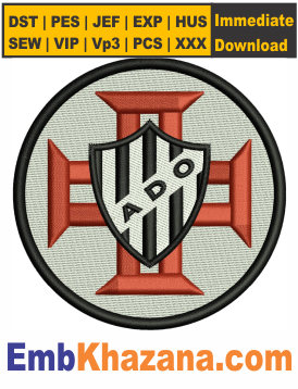 Associacao Desportiva Ovarense Embroidery Design, ADO Logo Embroidery Files Digital Download