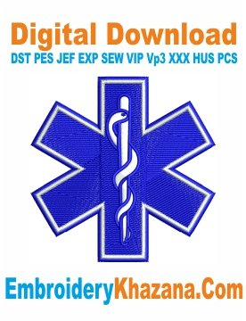 Star of Life Embroidery Design