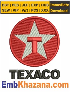 Texaco Logo Embroidery Design