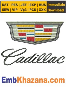 Cadillac Logo Car Embroidery Design