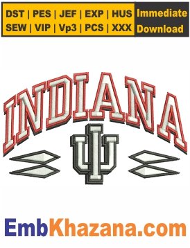 Indiana Logo Embroidery Design