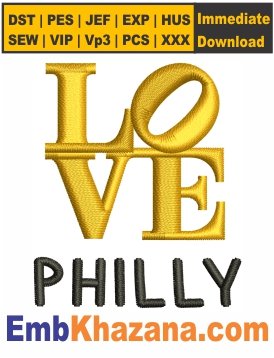 Love Philly Embroidery Design
