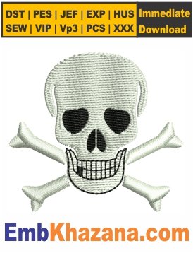 Skull And Crossbones Embroidery Design