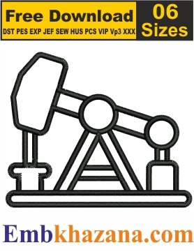 Free Oil Pumpjack Embroidery Design