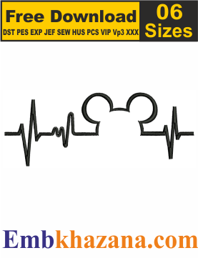 Free Mickey Heartbeat Embroidery Patterns