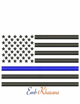 3x5 Blue Line American Flag – Embroidered, Sewn, Double-Sided – Back The Blue