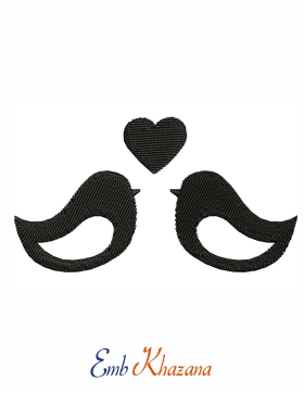 Two Love Birds Embroidery Design