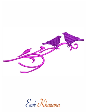 2 birds embroidery design