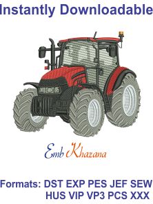 Free Case Tractor Embroidery Design
