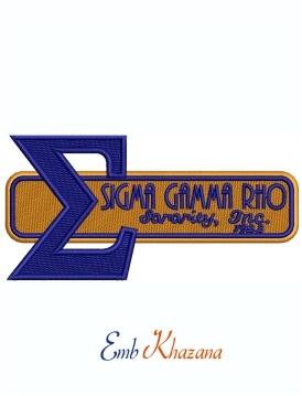 Sigma Gamma Rho Sorority Patch Ratro Embroidery Design