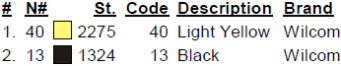 color code 