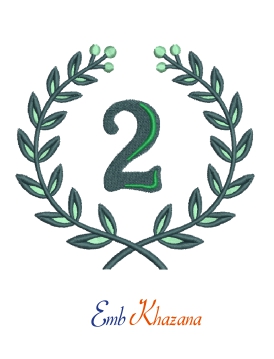 Laurel wreath with 2 letter embroidery design