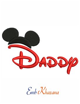 Mickey Mouse Daddy embroidery design