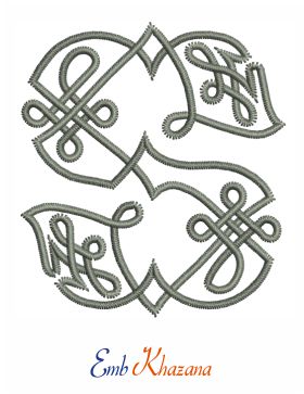 Celtic Letter S Embroidery Design